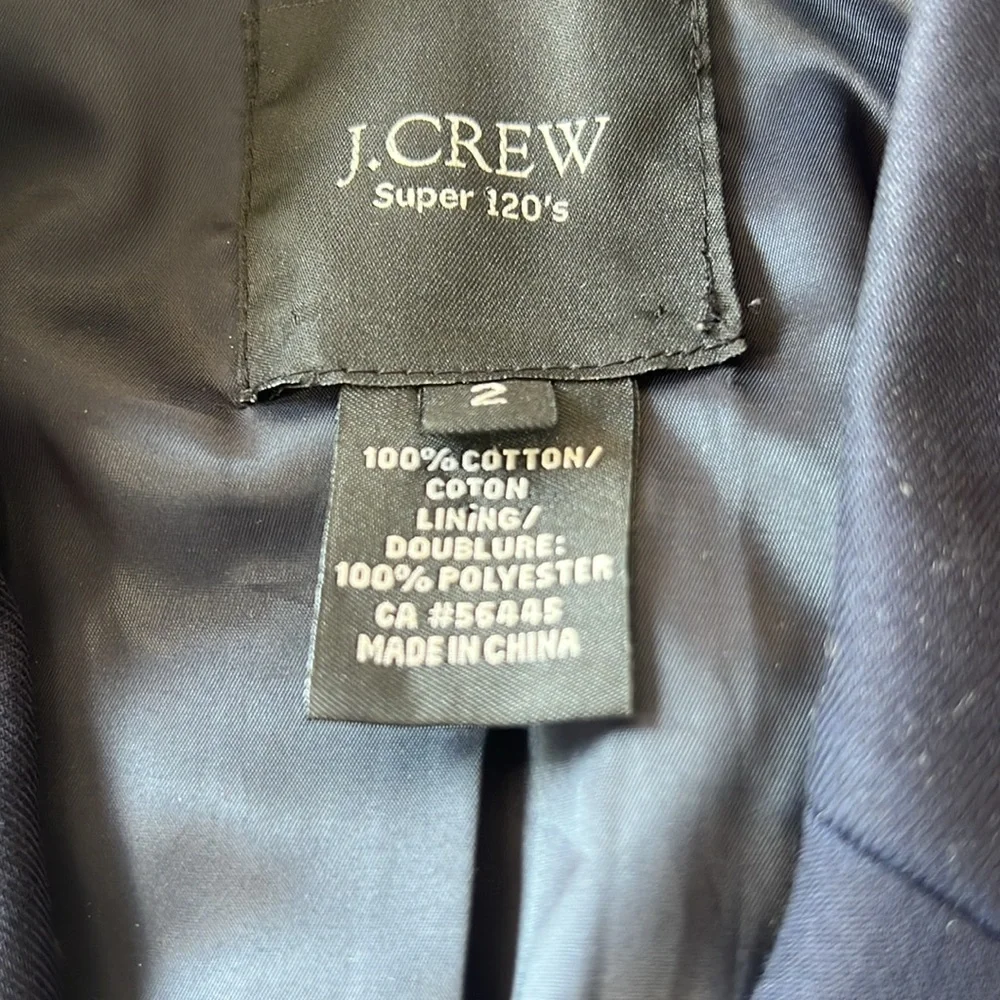 J. Crew Super 120's Cotton Academia Classic Blazer Jacket Size 2‎